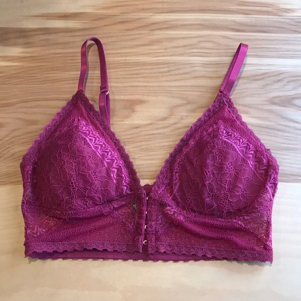 Wine colored lace bralette